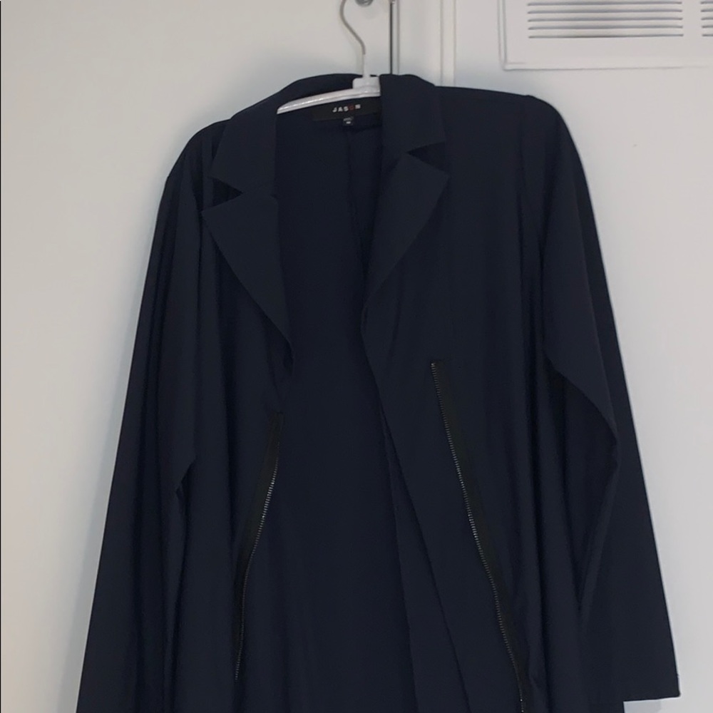Navy Jacket with Zipper - Picture 1 of 3